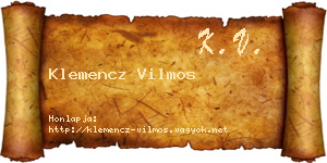 Klemencz Vilmos névjegykártya