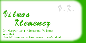 vilmos klemencz business card